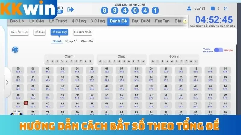 Hướng dẫn cách bắt số theo tổng đề